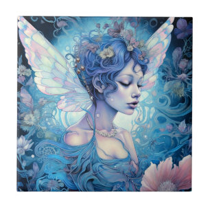 Blue Fairy Fantasy Art Ceramic Tile
