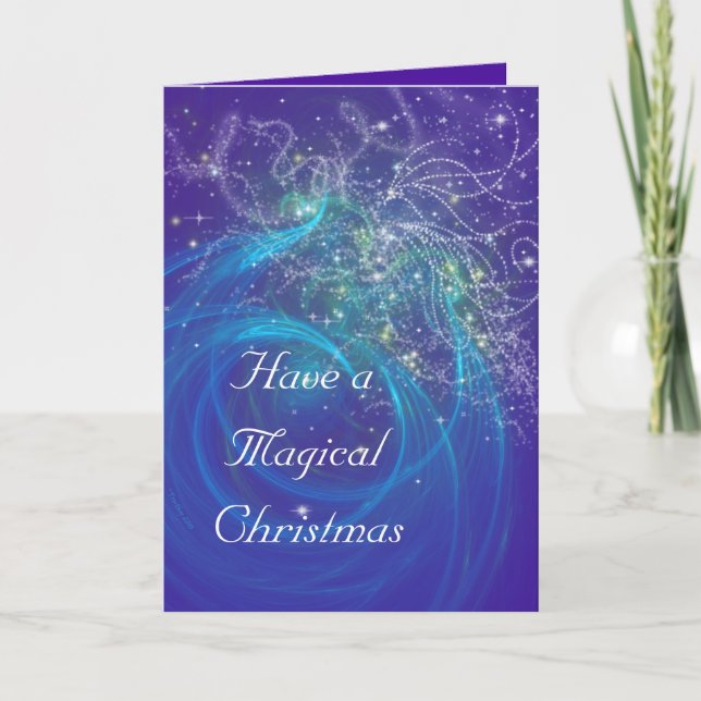 BLUE FAIRY LIGHTS HOLIDAY CARD (Front)