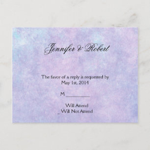 Blue Fairy on Purple Watercolor RSVP Postcard