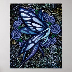 Blue Fairy Roses Blue Rose Fae Poster