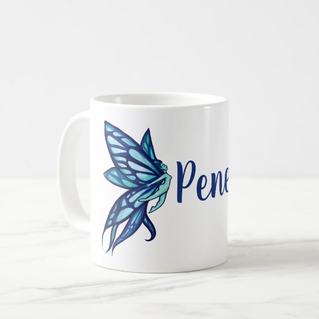 Blue Fairy Wings Faeries Art                       Coffee Mug (Front Left)