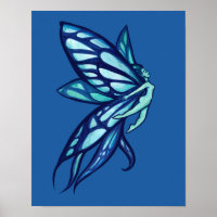 Blue Fairy Wings Faeries Art                      
