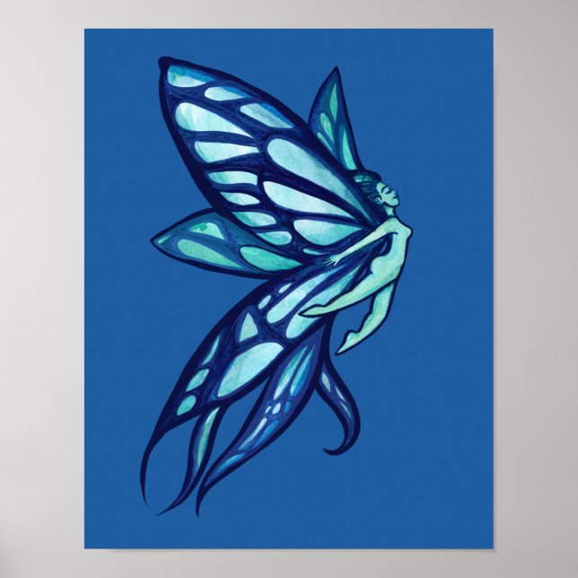 Blue Fairy Wings Faeries Art                       Poster (Front)