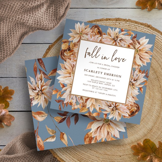 Blue Fall In Love Bridal Invitation (Blue Fall In Love Bridal Invitation
)