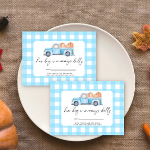Blue fall truck - how big is mummy's belly enclosure card