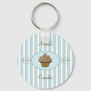 Blue Fancy Cake Key Ring