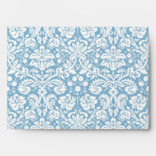 Blue fancy damask pattern envelopes