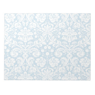 Blue fancy damask pattern notepad