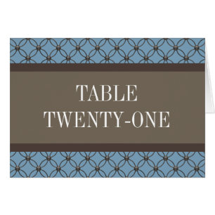 Blue Fancy Lattice Table Number Card