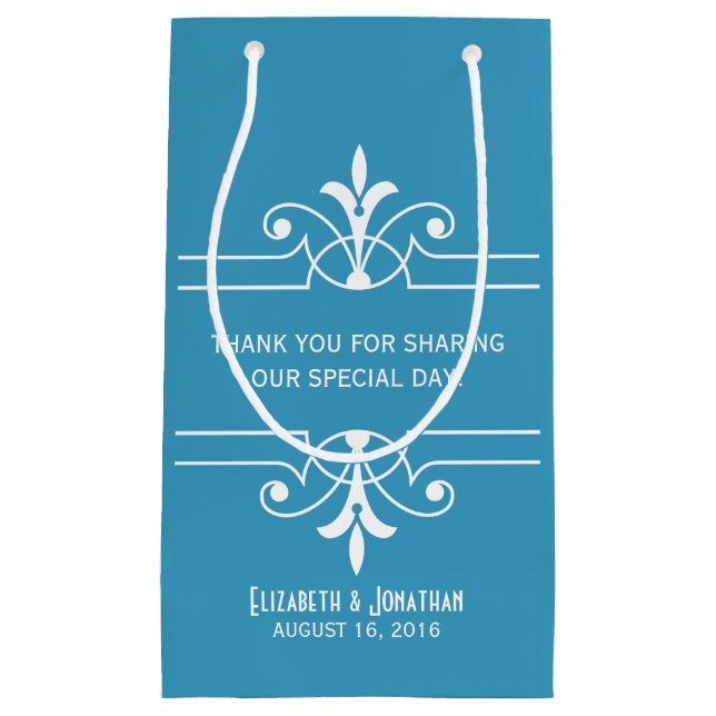 Blue Fancy Ornamental Gift Bag (Front)