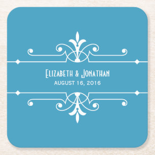 Blue Fancy Ornamental Paper Coasters