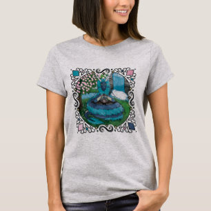 Blue Fantasy Eastern Dragon Tea Time T-Shirt
