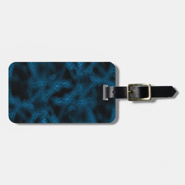 Blue fantasy pattern luggage tag (Front Horizontal)