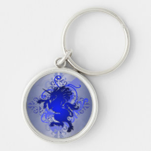 Blue Fantasy Urban Unicorn Keychain