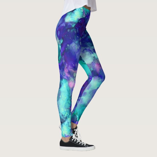 blue fantasy watercolors : leggings (Right)