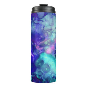 blue fantasy watercolors : thermal tumbler