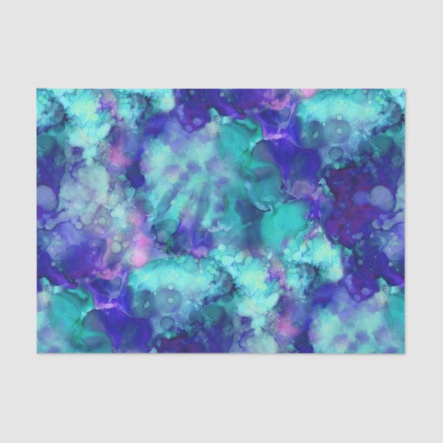 blue fantasy watercolors : tissue paper (Front)