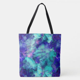 blue fantasy watercolors : tote bag