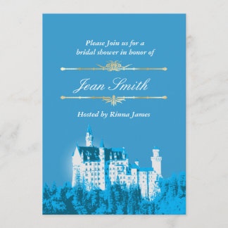 Blue Fantasy White Castle Bridal Shower Invitation