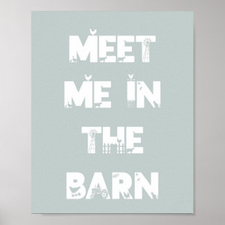 Blue Farm Barnyard Birthday Tabeltop Sign/Poster Poster