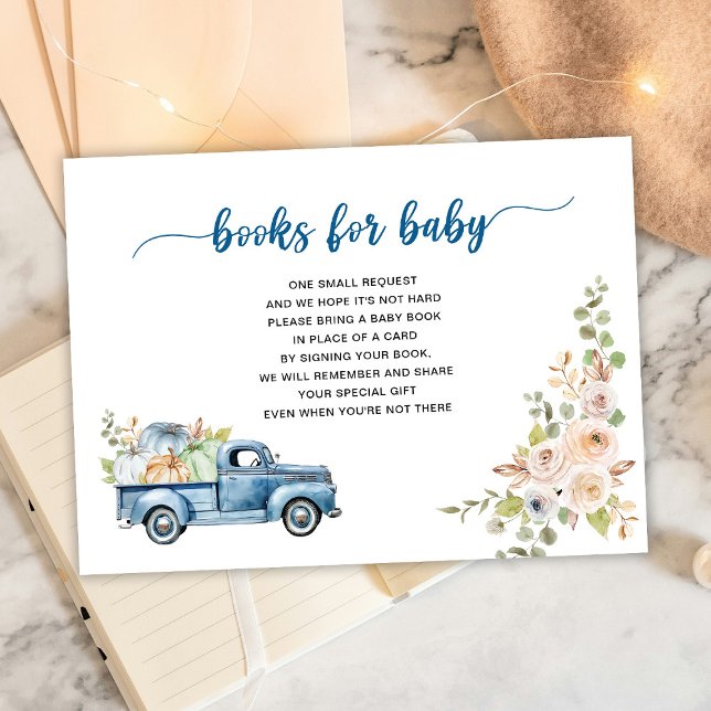 Blue Farm Truck Pumpkins Books for Baby Enclosure Card (Creator Uploaded)