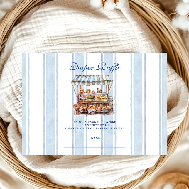 Blue Farmers Market Baby Shower Diapper Raffle Enclosure Card (Creator Uploaded)
