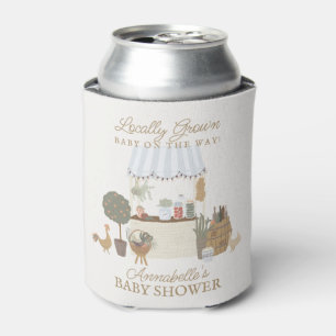 Blue Farmers Market Farm Fresh Baby Shower Favours Can Cooler