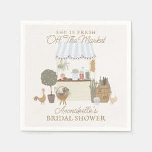 Blue Farmers Market Farm Fresh Bridal Shower Napkin