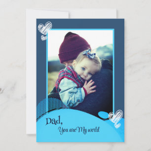 Blue father's day photo Holiday Card