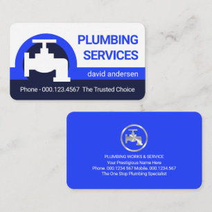 Blue Faucet Pipe Wave Business Card