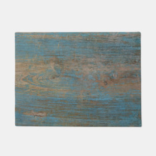 Blue Faux Beach Wood Texture Doormat