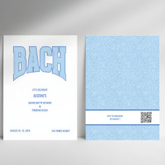 Blue Faux Glitter BACH Bachelorette Party Invitation