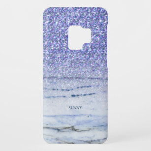 Blue Faux Glitter & Marble Ombre Case-Mate Samsung Galaxy S9 Case