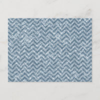 Blue Faux Glitter Sparkle Chevron