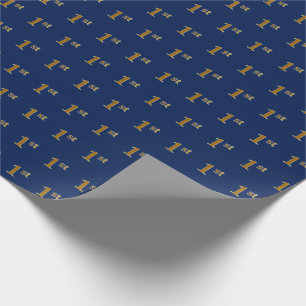 Blue, Faux Gold 1st (First) Event Wrapping Paper