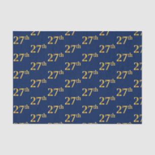Blue, Faux Gold 27th (Twenty-Seventh) Event Tissue Paper