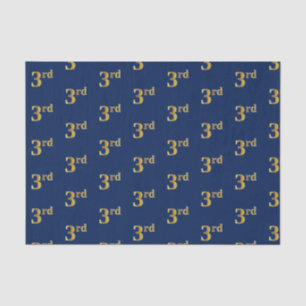 Blue, Faux Gold 3rd (Third) Event Tissue Paper