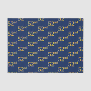 Blue, Faux Gold 52nd (Fifty-Second) Event Tissue Paper