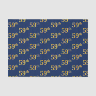 Blue, Faux Gold 59th (Fifty-Ninth) Event Tissue Paper