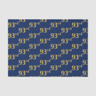 Blue, Faux Gold 93rd (Ninety-Third) Event Tissue Paper