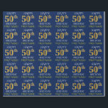 Blue, Faux Gold "HAPPY 50th BIRTHDAY" Wrapping Paper<br><div class="desc">This wrapping paper design features a message like "HAPPY 50th BIRTHDAY",  with the "50th" having a faux/imitation gold appearance. It also features a name that can be personalised,  and a blue coloured background. It could perhaps be used when wrapping gifts being given for somebody’s fiftieth birthday. [~Z0000135]</div>