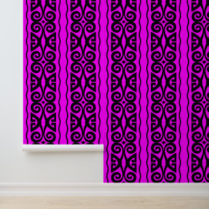 Blue Faux Lace Pattern Wallpaper