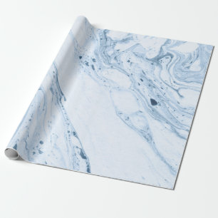 Blue faux marble wrapping paper