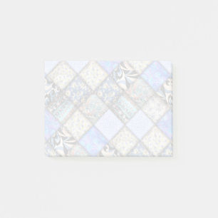 Blue Faux Patchwork Quilting Pattern Post-it Notes