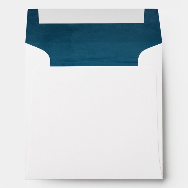 Blue Faux Velvet Textured Look Lining Square Envelopes (Back (Bottom))