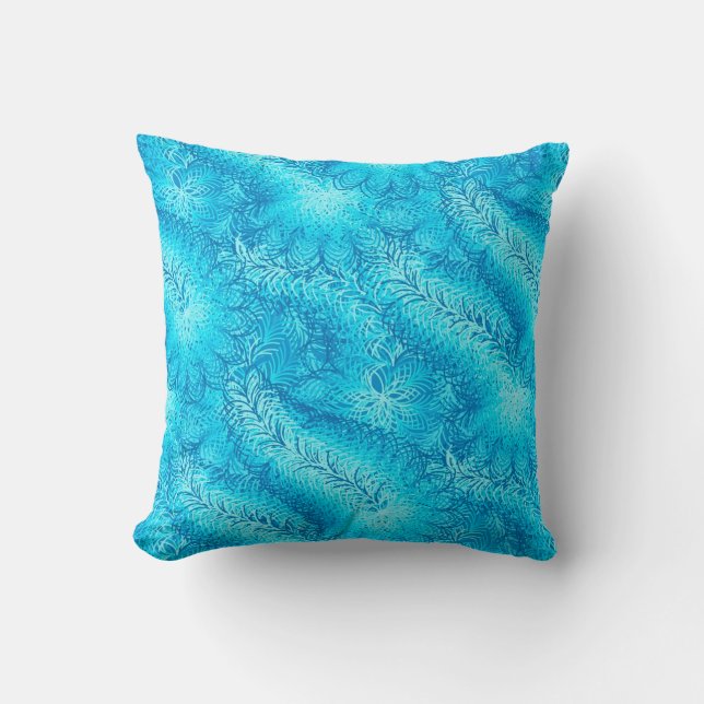Blue feather boa cushion (Front)