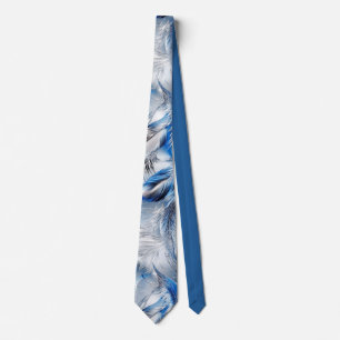 Blue Feather Elegant Modern and Stylish Tie