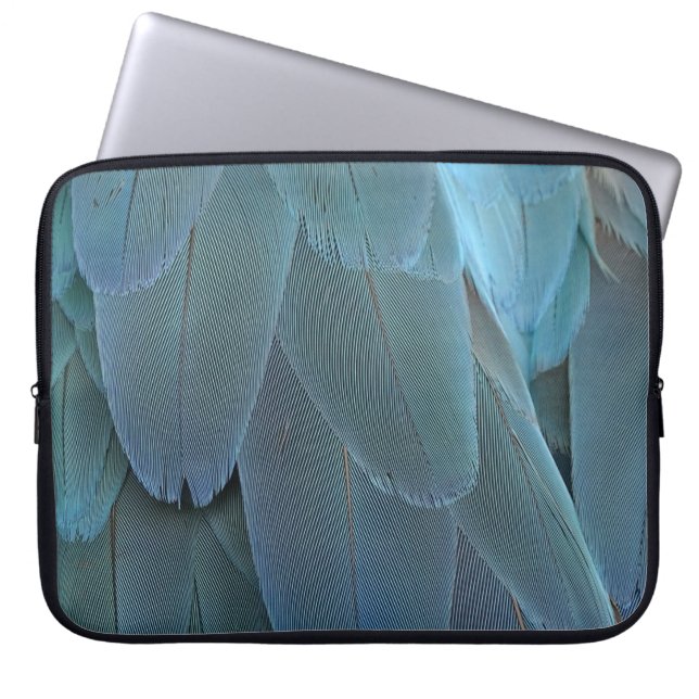 Blue Feather Laptop Sleeve (Front)