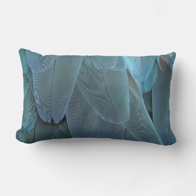 Blue Feather Lumbar Cushion (Front)
