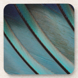 Blue feather pattern coaster